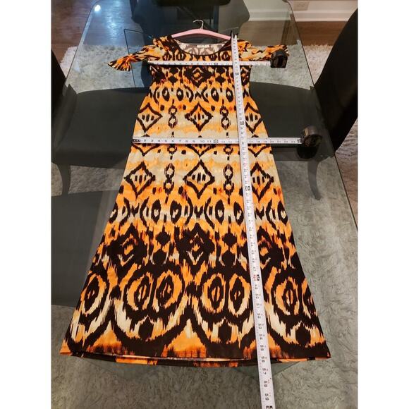 Cato Women's Multicolor Polyester Scoop Neck Short Sleeve Long Maxi Dress Size L - Picture 9 of 12